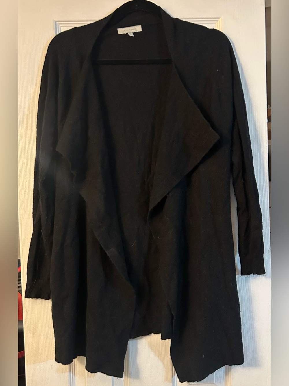 Laju Black Open-Front Draped Cardigan Sweater - XS